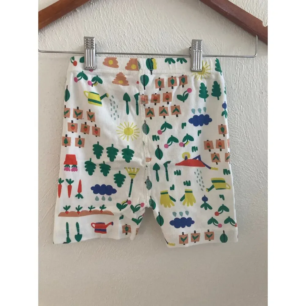 Hanna Andersson Earth Day Gardening Bees Cotton Shorts Age 6-7
